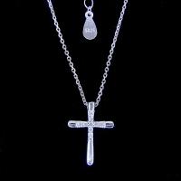 China Fashion S925 Sterling Silver Cross Necklace / Personality Infinity Cubic Zirconia Cross factory