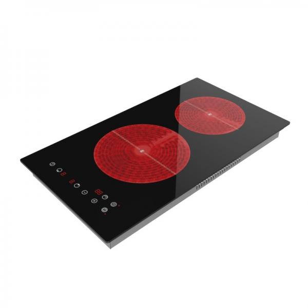 Quality Dual Zones Heated Infrared Induction Cooker Vitro Ceramic Super Slim for sale
