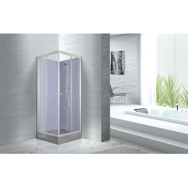 Quality Waterproof White Painted Profiles Glass Shower Cabins , Glass Shower Stall Kits for sale