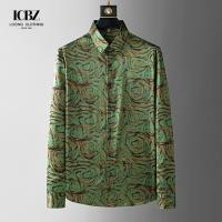 China Autumn Casual Shirts For Men All Over Digital Print Floral Chain Viscose Long Sleeve factory