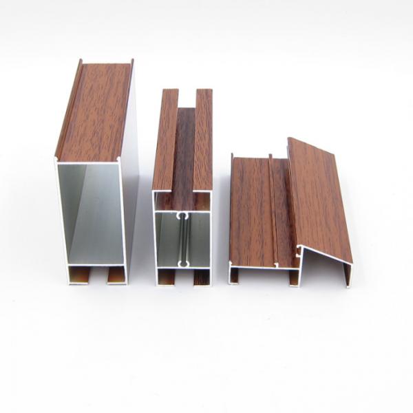 Quality 6063 T5 Wood Effect Aluminium Extrusion For Windows Chile Bolivia for sale