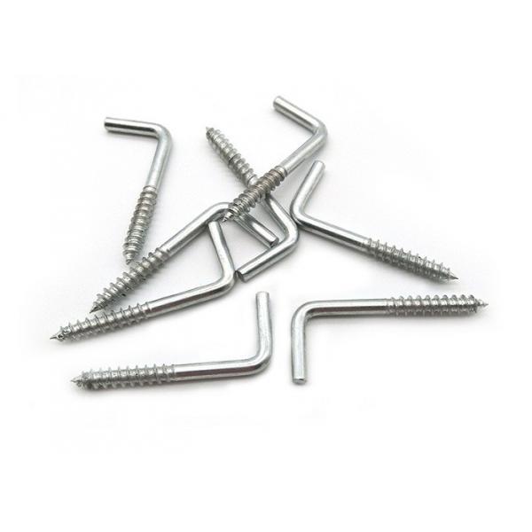 Quality L Shape Threaded Mechanical Fasteners / Self Tapping Square Bend Screw Hooks for sale