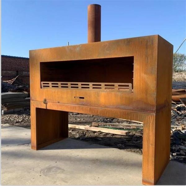 Quality Free standing Wood Burning Steel Outdoor Chiminea Fireplace With Log Store for sale