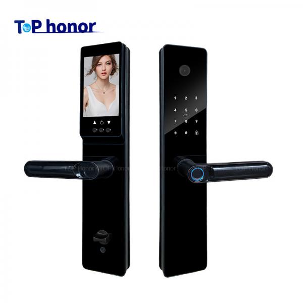 Quality home Fingerprint Smart Front Door Locks Peephole Camera Tuya App Password Access for sale
