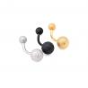 China Belly button ring matt silver gold black navel ring two balls barbell body piercing jewelry free sample factory