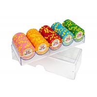 China Clear Acrylic Poker Chip Holder Case 45MM 200pcs For Gambling Table factory