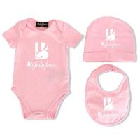 China 3pcs Sets Wholesale Cute Newborn Baby Clothes Soft Knit Short sleeves boutique Unisex Plain Baby Rompers factory
