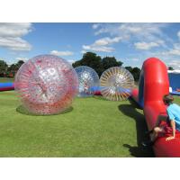 Quality Grass Red Cord Inflatable Zorb Ball Inflatable Human Hamster Ball 2.8m x 1.8m for sale