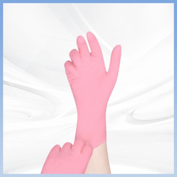 Quality Hygienic Polyvinyl Chloride Pink Disposable Gloves Food Safe CE FDA for sale