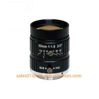 China 2/3 50mm F1.8 5Megapixel Manual IRIS C Mount Industrial FA Lens, 35mm 5MP Non Distortion Industrial Lens factory