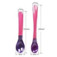 Quality PP TPE Soft Color Change Baby Feeding Spoons for sale