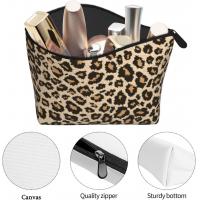 China Leopard Print Makeup Bag Zipper Pouch Large Capacity Toiletries Cosmetic Bag Pouch factory
