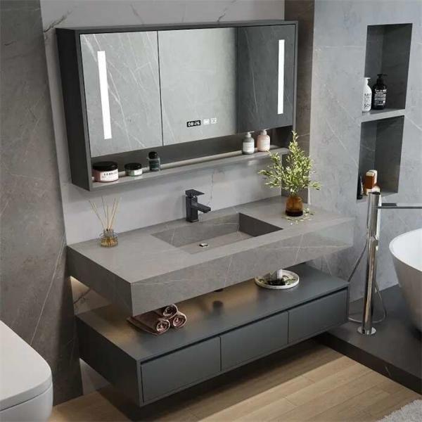 Quality Shaker Style 3D Wall Mounted Bathroom Vanity Cabinet Customized Size for sale