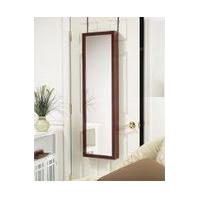 China wooden mirrored jewelry cabinet ,hanging over-the-door cabinet with mirror factory