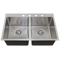 Quality PSON 18G Double Handmade Kitchen Sink SUS304 31'X 22'X 9' for sale