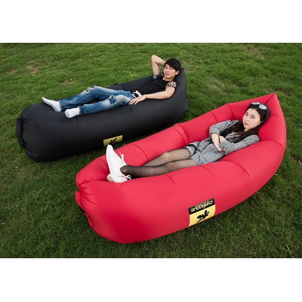 Quality Red / Black / Pink Color Inflatable Sleeping Bag With Side Pocket Nylon Material for sale