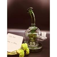 China 2019 glass water pipe , high quality glass bong , water pipe green recycler bongs factory