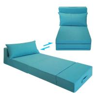 China Folding Sofa Bed with Pillow Convertible Chair Floor Couch & Sleeping Mattressfor Living Room factory