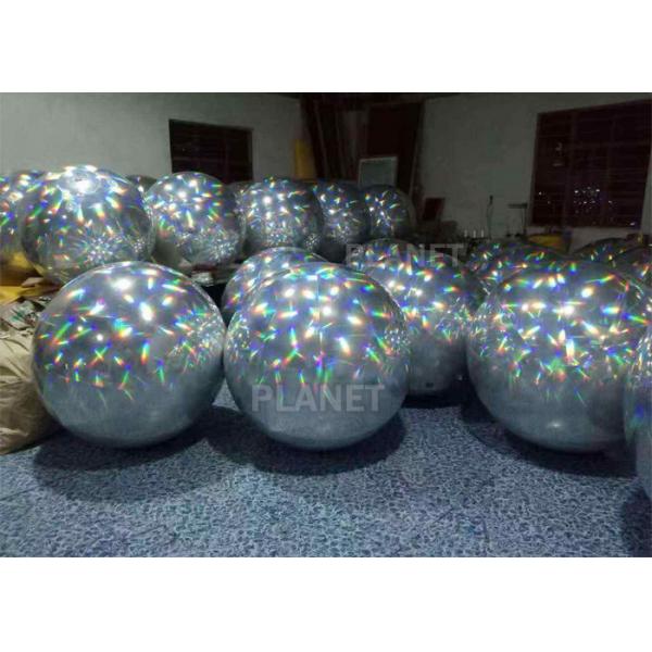 Quality Spherical Bright Color Silver Inflatable Mirror Ball For Party Decoration for sale