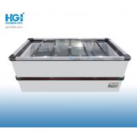 China 1050L Manual Defrost Supermarket Island Freezer With Sliding Glass Top SASO CB factory