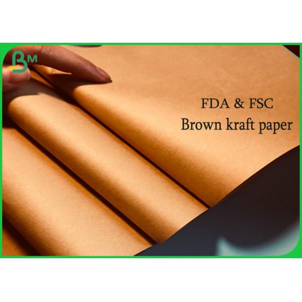 Quality Uncoated Nature Brown Color Food Wrapping Paper 50grs 70grs FDA Approved for sale