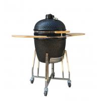 china Outdoor Charcoal Ceramic Kamado Grill 22 Inch Black Color Stainless Steel