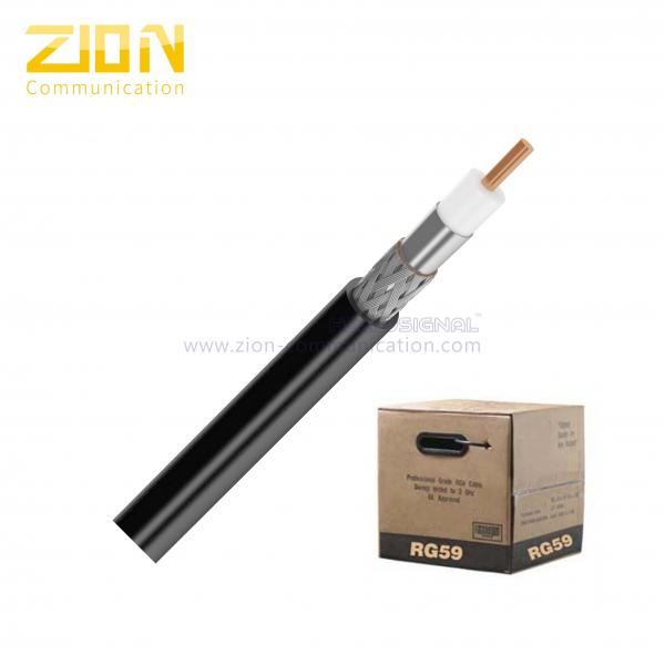 Quality Plenum CMP Rated RG59 Coaxial Cable 20 AWG CCS 60% AL Braid 75 Ohm Drop Cable for sale