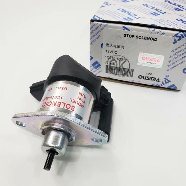 Quality OUSIMA Fuel Stop Solenoid 1C010-60015 1C01060015 12VDC For KUBOTA Engine Parts for sale