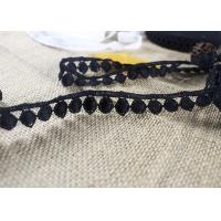 China Water Soluble Flat Ball Black Lace Trim By The Yard , Chemical Polyester Lace Ribbon for sale
