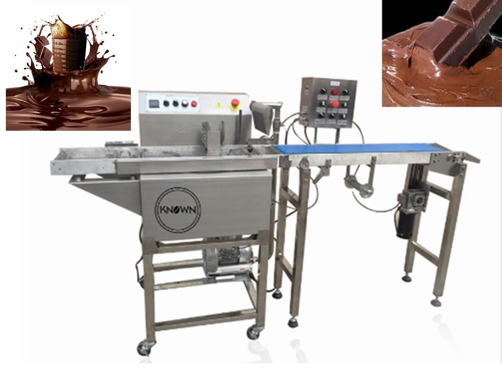 China 380V Chocolate Bar Production Line / Commercial Hot Chocolate Coating Machine factory