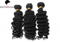 China Brazilian Virgin Human Hair, Natural Black Deep Wave Hair Weft Of 100 Gram factory