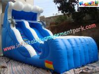 China Large Inflatable Slides double lane made of 0.55mm PVC tarpaulin for rental, commercial factory