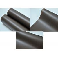 China Emboss Pvc 3D Membrane Foil Roll Black Wood Grain 1400mm Width factory