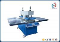 China Hydraulic Embossing Four Station Heat Transfer Printer Machine For Garments factory