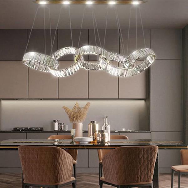Quality Ceiling Crystal Nimbus Ring Chandelier 99W LED High Bearing Capacity for sale