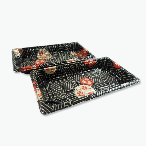 Quality OEM PS Plastic Disposable Sushi Tray With Anti Fog Lid for sale