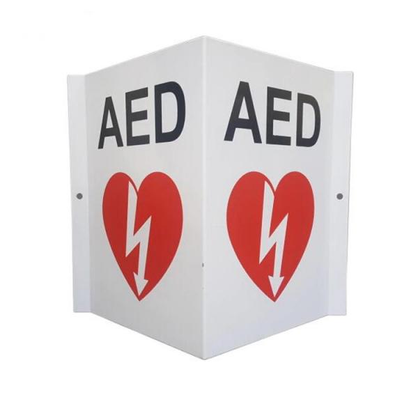 Quality Durable Plastic / Metal AED Wall Sign With Excellent Anti Fading Ability for sale