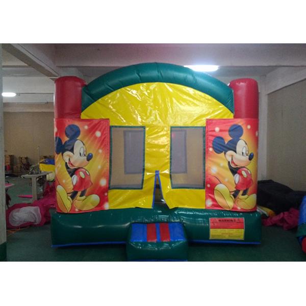 Quality Digital Printing Mickey Mouse Inflatable Bounce House With Changeable Banner For Kids for sale