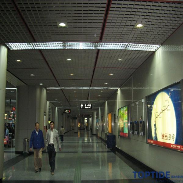 Quality Metro Airport Aluminium Open Cell Ceiling Decorative Lattice Square Grid Tiles for sale