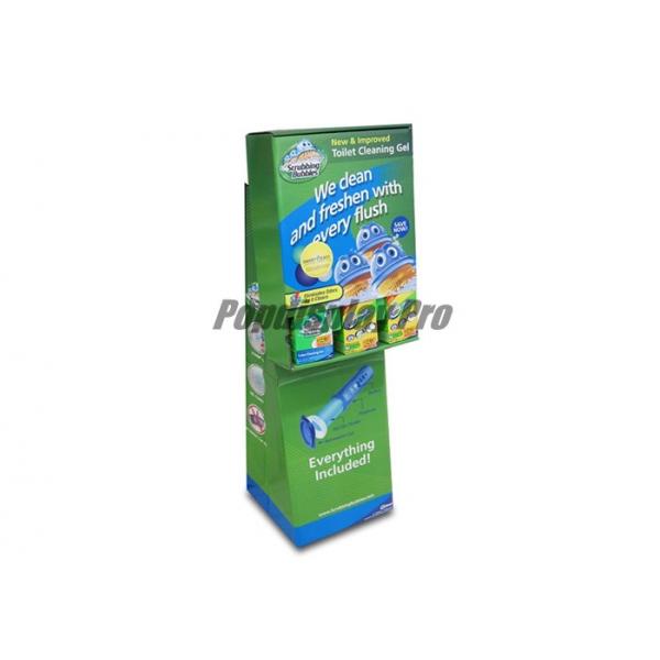 Quality Temporary Cardboard Creative Point Of Purchase Displays Flat Packed For Toilet Cleaning Gel for sale