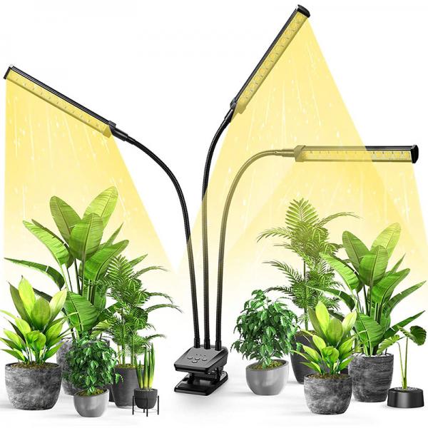Quality 12W Dimmable Table Clip Phytolamp 3 Head full Spectum led table Lamp For Indoor Plants Growing 144 LEDS for sale