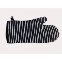 China Heavy Duty Extra Long Oven Mitts , Black &White Strip factory