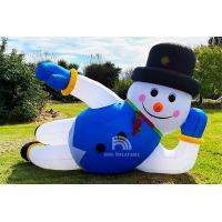 China Christmas Inflatable Snowman 3.6m X 2.0m Outdoor Decorations Air Blown Santa Claus Reclining On The Ground factory