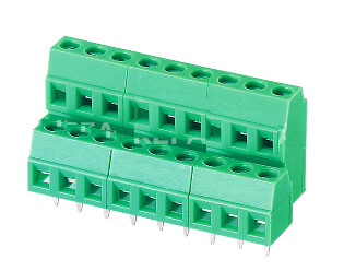 Quality pcb terminal blocks, terminal block screw type, 128A-3.5 3.81 green 128A 128 3.5 terminal block double layer type for sale