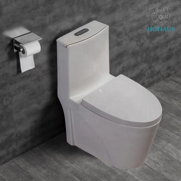 Quality CE Modern Dual Flush Elongated One Piece Toilet Bowl Luxury Smooth Glazed for sale