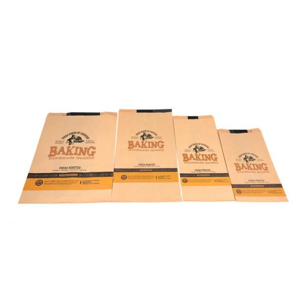 Quality Recycled Greaseproof Food Grade Kraft Paper Bags Press Varnishing ODM Service for sale