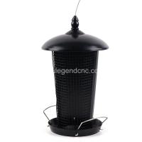 China 2 In 1 Black Hanging Wild Bird Feeder Caged Tube Type Stainless Steel Material factory