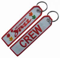 China Flight Logo Embroidered Key Rings Pilot Cabin Crew Embroidered Name Keychain factory