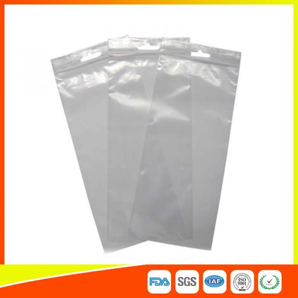 Quality Transparent Industrial Ziplock Bags Plastic LDPE Resealable With Handle Hole / Hanger for sale
