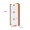 China Wood Color 3 Tier Metal Storage Cabinet Modern Floor Shoe Storage Cabinet With Handle factory